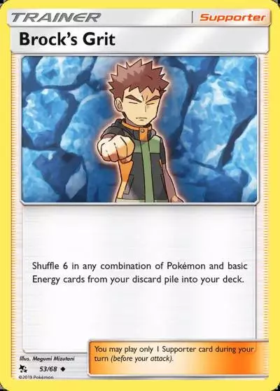 Brock's Grit 53/68 Hidden Fates Pokemon card