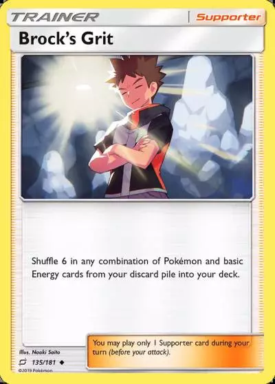 Brock's Grit 135/181 Team Up Pokemon card