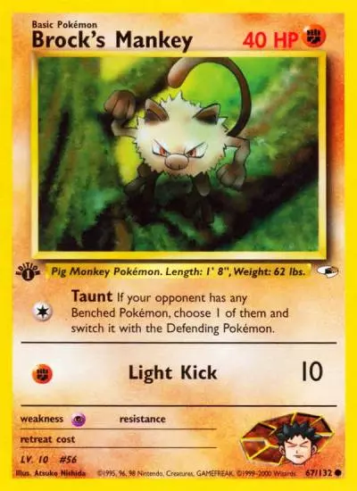Brock's Mankey 67/132 Gym Heroes Pokemon card