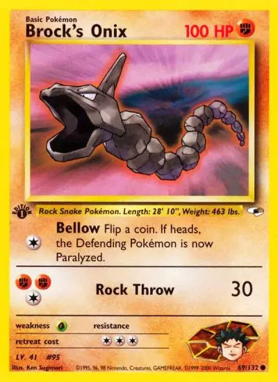 Brock's Onix 69/132 Gym Heroes Pokemon card