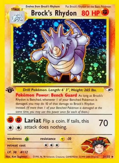 Brock's Rhydon 2/132 Gym Heroes Pokemon card