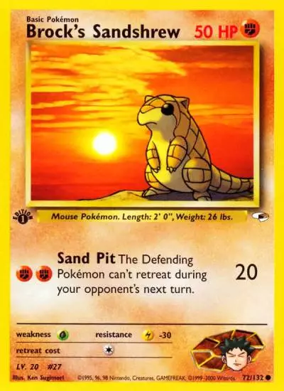 Brock's Sandshrew 72/132 Gym Heroes Pokemon card