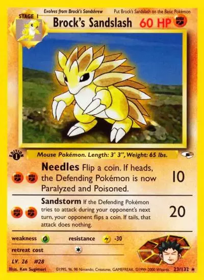 Brock's Sandslash 23/132 Gym Heroes Pokemon card