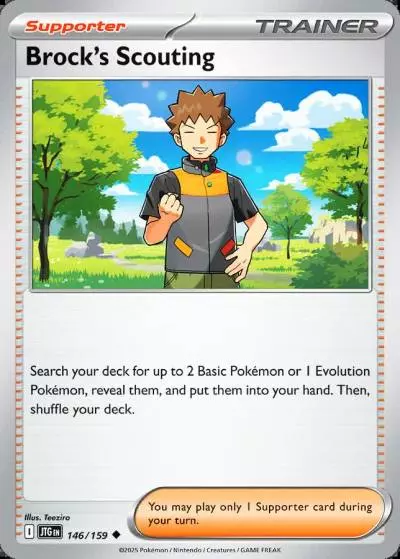 Brock's Scouting 146/159 Journey Together Pokemon card