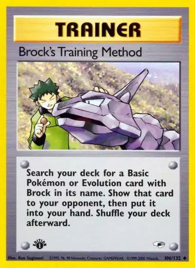 Brock's Training Method 106/132 Gym Heroes Pokemon card