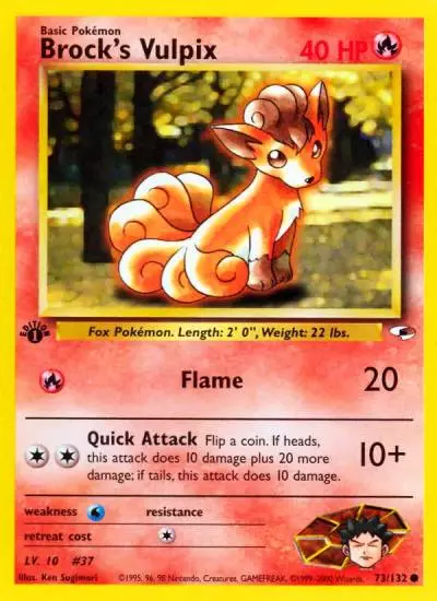 Brock's Vulpix 73/132 Gym Heroes Pokemon card
