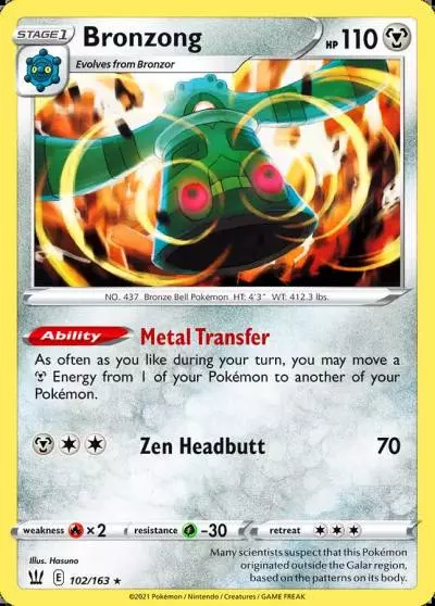 Bronzong 102/163 Battle Styles Pokemon card
