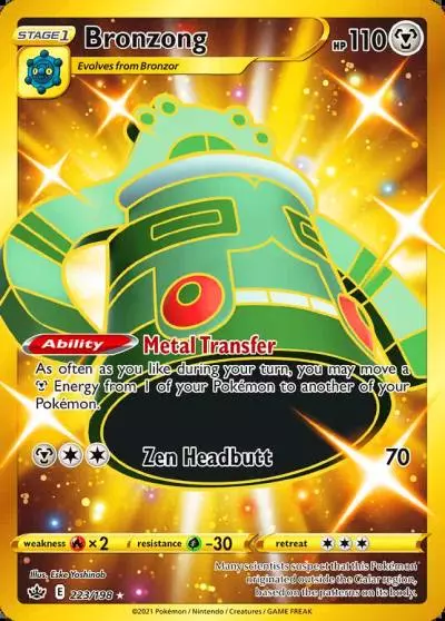 Bronzong 223/198 Chilling Reign Pokemon card