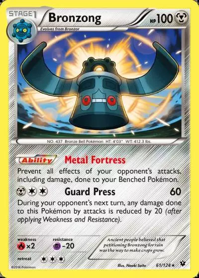 Bronzong 61/124 Fates Collide Pokemon card
