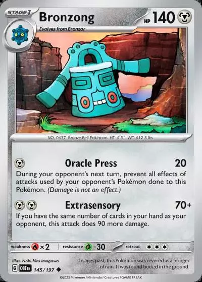 Bronzong 145/197 Obsidian Flames Pokemon card