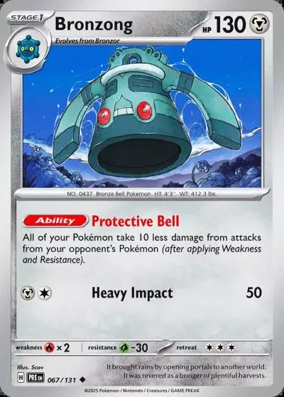 Bronzong 67/131 Prismatic Evolutions Pokemon card