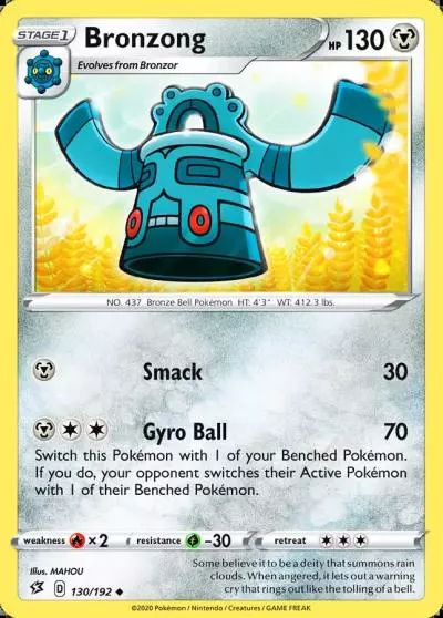 Bronzong 130/192 Rebel Clash Pokemon card