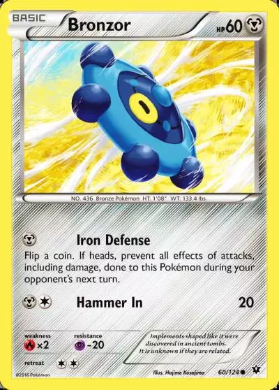 Bronzor 60/124 Fates Collide Pokemon card