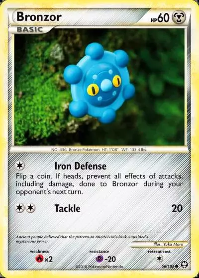 Bronzor 58/102 HS—Triumphant Pokemon card