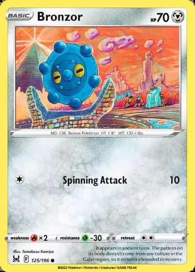 Bronzor 125/196 Lost Origin Pokemon card