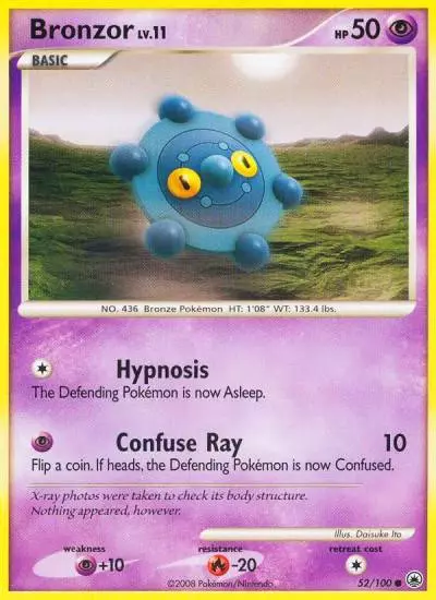 Bronzor 52/100 Majestic Dawn Pokemon card