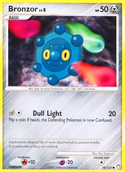Bronzor 74/123 Mysterious Treasures Pokemon card