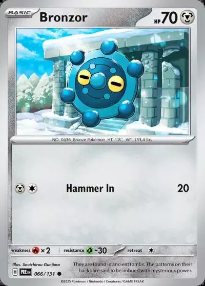 Bronzor 66/131 Prismatic Evolutions Pokemon card