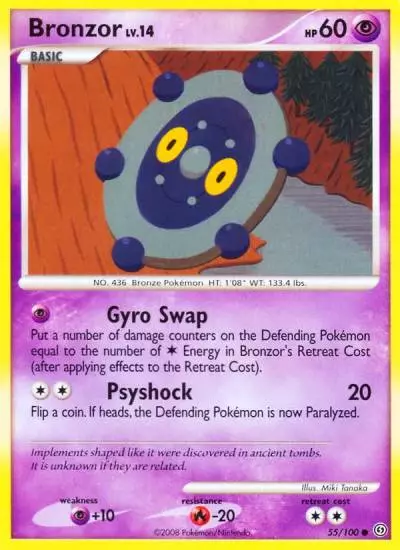Bronzor 55/100 Stormfront Pokemon card