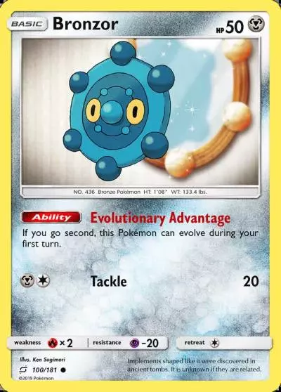 Bronzor 100/181 Team Up Pokemon card