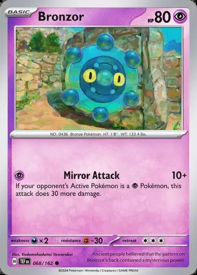 Bronzor 68/162 Temporal Forces Pokemon card