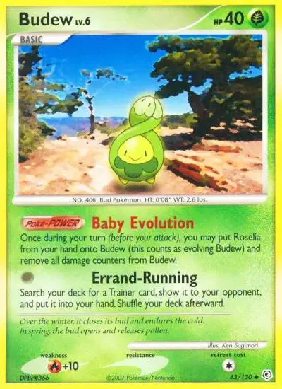 Budew 43/130 Diamond & Pearl Pokemon card