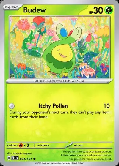 Budew 4/131 Prismatic Evolutions Pokemon card