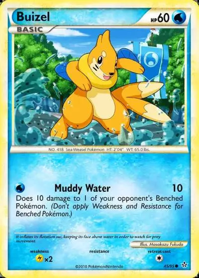 Buizel 45/95 HS—Unleashed Pokemon card