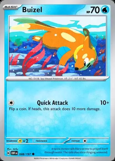 Buizel 48/197 Obsidian Flames Pokemon card
