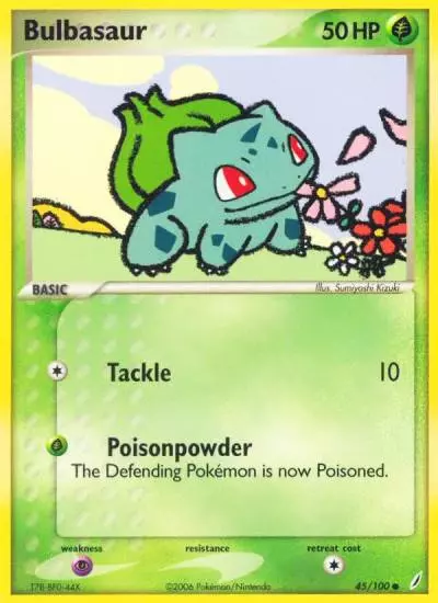 Bulbasaur 45/100 Crystal Guardians Pokemon card