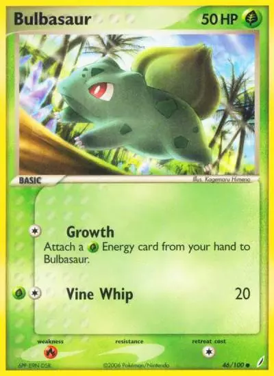 Bulbasaur 46/100 Crystal Guardians Pokemon card
