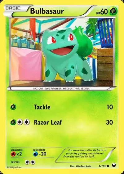 Bulbasaur 1/108 Dark Explorers Pokemon card