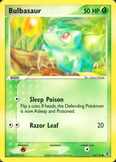 Bulbasaur 54/112 FireRed & LeafGreen Pokemon card