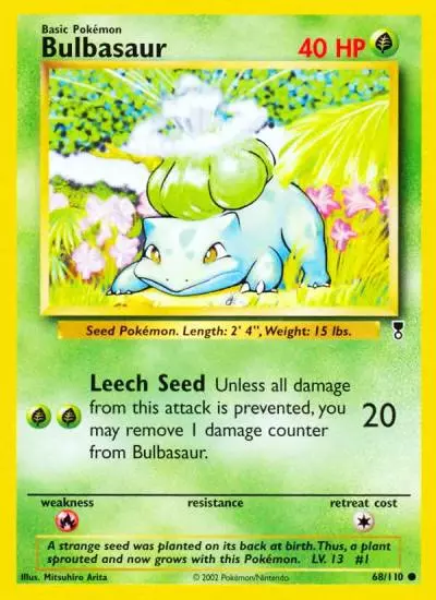 Bulbasaur 68/110 Legendary Collection Pokemon card