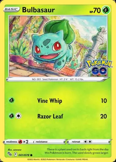 Bulbasaur 1/78 Pokémon GO Pokemon card
