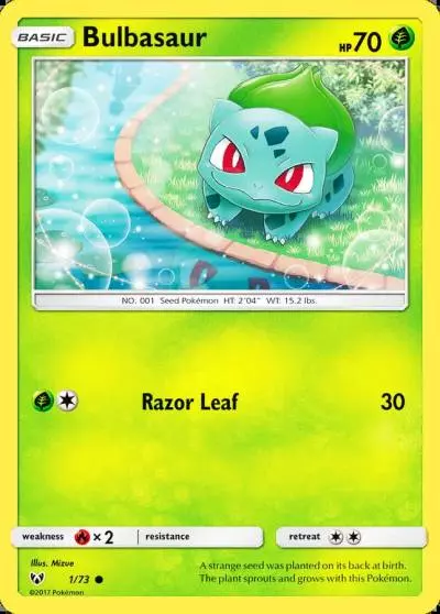 Bulbasaur 1/73 Shining Legends Pokemon card