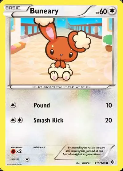 Buneary 116/149 Boundaries Crossed Pokemon card