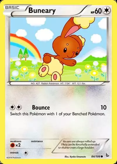 Buneary 84/106 Flashfire Pokemon card