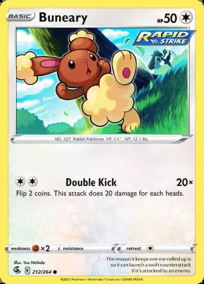 Buneary 212/264 Fusion Strike Pokemon card