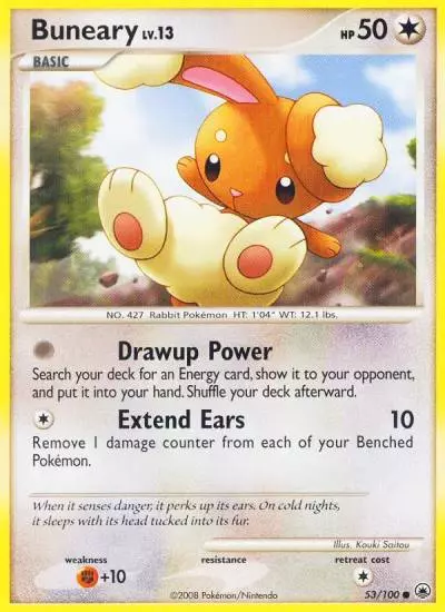 Buneary 53/100 Majestic Dawn Pokemon card