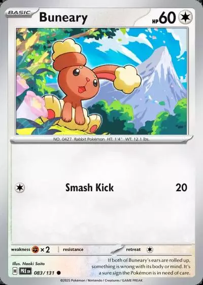 Buneary 83/131 Prismatic Evolutions Pokemon card