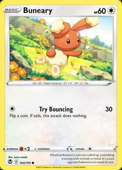 Buneary 144/195 Silver Tempest Pokemon card