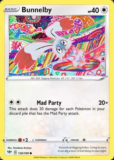 Bunnelby 150/189 Darkness Ablaze Pokemon card