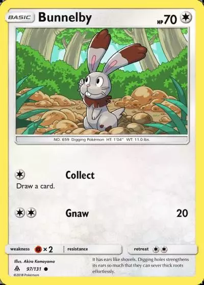 Bunnelby 97/131 Forbidden Light Pokemon card