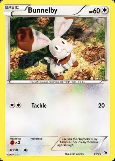 Bunnelby 30/39 Kalos Starter Set Pokemon card