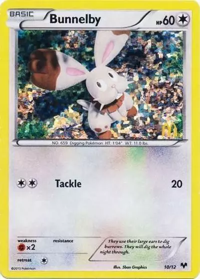 Bunnelby 10/12 McDonald's Collection 2014 Pokemon card