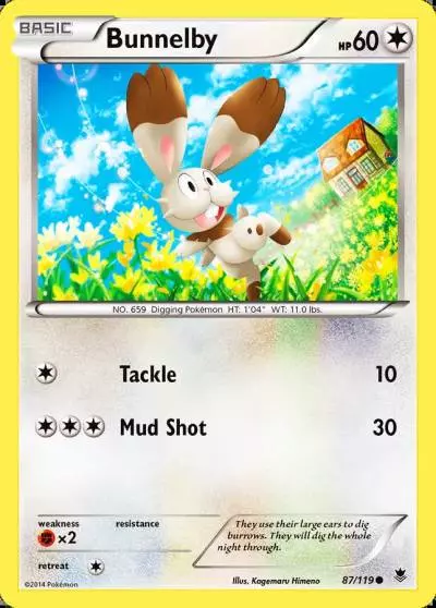 Bunnelby 87/119 Phantom Forces Pokemon card