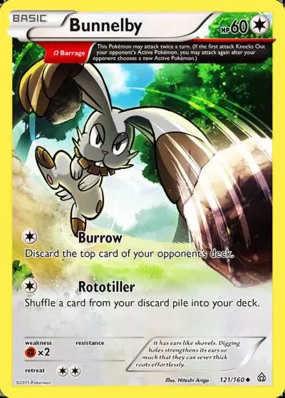 Bunnelby 121/160 Primal Clash Pokemon card