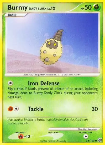 Burmy Sandy Cloak 54/100 Majestic Dawn Pokemon card