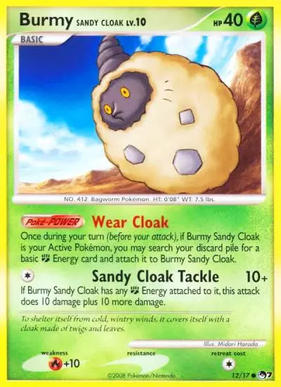 Burmy Sandy Cloak 12/17 POP Series 7 Pokemon card